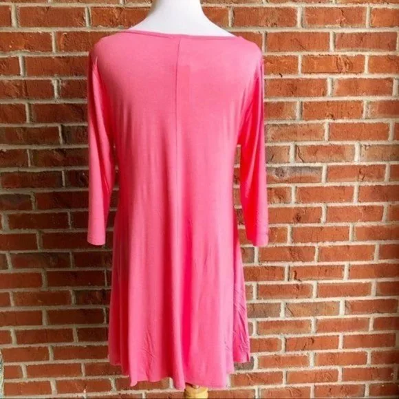 Lightweight Jersey Knit Dress Tunic 3/4 Sleeve - Picture 4 of 5